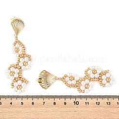 Ohrstecker mit Blumenmotiv aus Glasperlen&nbsp;EJEW-MZ00774
