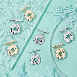 8 комплект двухцветных латунных застежек-тоглов KK-CA0003-26