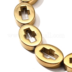 Brins de perles d'hématite non magnétiques synthétiques galvanisées&nbsp;G-L613-Z01-03E
