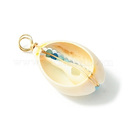 30 шт. подвески из натуральной ракушки каури SHEL-SC0001-43