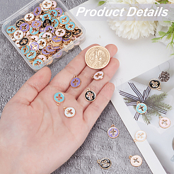 100шт 5 цвета светлые позолоченные подвески из сплава с эмалью&nbsp;ENAM-AR0001-73