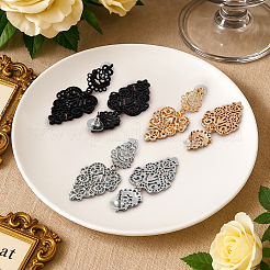 6 пара двухцветных сережек-гвоздиков из сплава для женщин&nbsp;EJEW-HY0001-16