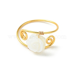Fingerringe aus natürlicher Trochidenmuschel/Trochusmuschel&nbsp;RJEW-JR01045