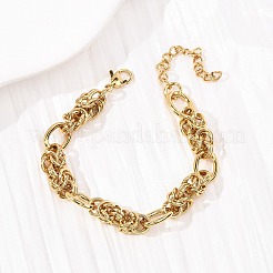 Bracciali in acciaio inox 304 catene bizantine&nbsp;BJEW-F536-14G