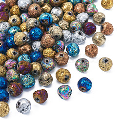 100 шт. 10 цвета гальванические натуральные бусины из вулканического камня&nbsp;G-PJ0001-03C