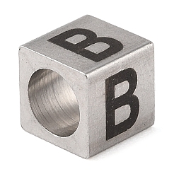 Европейские бусины из нержавеющей стали 201&nbsp;LS-STAS-M058-01B-P