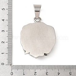 304ステンレスペンダント  二面性のあるチャーム  アンティークシルバー  39x31x8mm  穴：11x8mm&nbsp;STAS-F363-10AS
