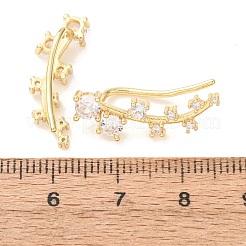 Orecchini a perno in ottone con pavé di zirconi cubici&nbsp;KK-CBAA351-05G