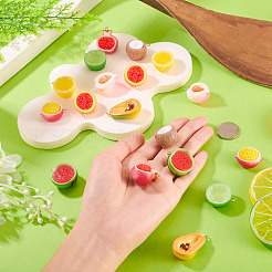 18 pz 9 stili 3d tema frutta pendenti in resina opaca&nbsp;RESI-TA0005-18