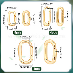 Настоящие 18-каратные позолоченные 12 шт. 3 стиля латунных пружинных затворных колец&nbsp;KK-PH0005-54
