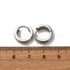 304ステンレススチール製クリアキュービックジルコニアフープピアス  316ステンレス鋼  イオンプレーティング（ip）  プラチナ  13x5mm&nbsp;EJEW-D331-08B-P