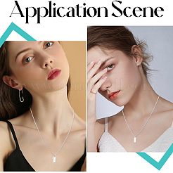 3 шт. 925 прямоугольные подвески из стерлингового серебра с заготовками для штамповки&nbsp;STER-BBC0008-79