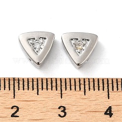 Perline di zirconia cubica micro pavé in ottone placcato platino autentico&nbsp;LS-KK-H455-08P-01