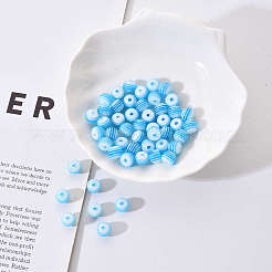 50 шт. Прозрачные бусины из смолы в полоску RESI-YW0001-02E