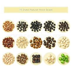 15 стиль бусины из натурального дерева WOOD-FS0001-34
