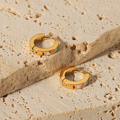 Серьги-кольца из нержавеющей стали 304 с эмалью&nbsp;FS1910