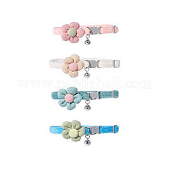 4 шт. двухцветный полиэстеровый галстук-цветок для собак с регулируемым воротником&nbsp;AJEW-GL0002-59