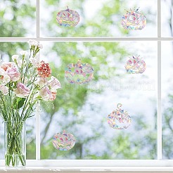 Голографические тыквенные наклейки на окна из пвх AJEW-WH0033-47