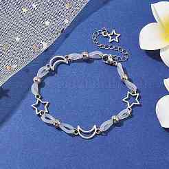 Bracelets à maillons en alliage et silicone&nbsp;BJEW-JB09984-01