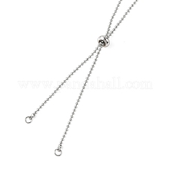 Verstellbare Kugelketten aus Edelstahl 304 mit Schiebeverschluss&nbsp;AJEW-JB01661-02