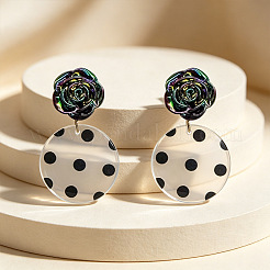 Boucles d'oreilles clous en fer et acrylique pour femmes&nbsp;WGBA101-01