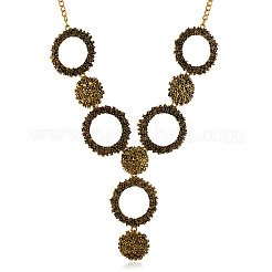 Комплект из кольца и плоского круглого сплава с подвеской и серег-подвесок FS-WG0C96B-01