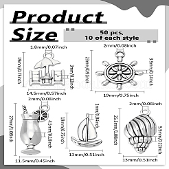 50 шт. 5 стиля летняя пляжная тематика тибетский стиль сплав подвески&nbsp;FIND-LP0006-52
