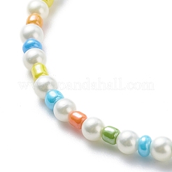 Колье-браслет из натуральных ракушек и стеклянных бусин&nbsp;SJEW-JS01245