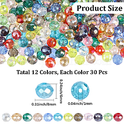 360 pièces 12 couleurs galvanoplastie perles de verre&nbsp;EGLA-PA0001-49