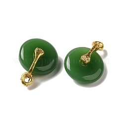 ガラスチャーム  黄金合金発見  ドーナツ/パイディスクチャーム  濃い緑  17x12x6~7mm  穴：1.5mm&nbsp;GLAA-K065-02G-02