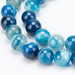 Натуральные полосатые агатовые / полосатые агатовые бусинки&nbsp;G-OC0001-16-10mm