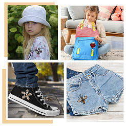 6 шт. 6 стиля пчелы цветок сердце ручная работа акриловые бусины аппликации&nbsp;PATC-GO0001-07