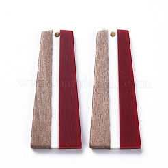 Pendentifs en bois de résine et de noyer&nbsp;RESI-S389-073A-A04