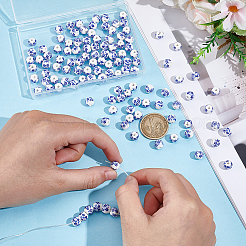 120 шт. фарфоровые бусины ручной работы с принтом&nbsp;PORC-UN0001-05C