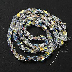 Прозрачные стеклянные бусины гальваническим пряди&nbsp;GLAA-G116-03A-AB02