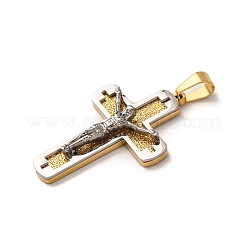Pendentifs en acier inoxydable 304 avec croix de Jésus&nbsp;STAS-F323-08PG