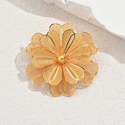 Элегантная брошь-цветок из латуни для женщин EA0898