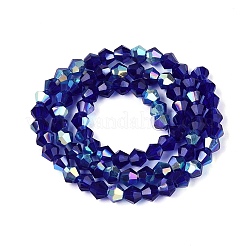Ab couleur plaqué perles de verre transparent brins&nbsp;GLAA-G127-01-02O