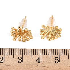 Серьги-гвоздики в виде цветка из латуни EJEW-D337-07G