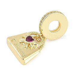 Покрытие стойки латунь кубический цирконий европейские подвески с подвесками KK-P287-06G