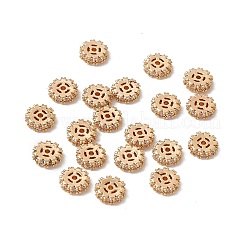 Cuentas espaciadoras de circonita cúbica transparente con pavé de latón&nbsp;LS-KK-A171-08G-02