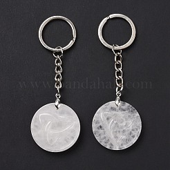 Брелок с подвеской в виде троичного узла из натурального кварца KEYC-E038-02P-06