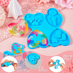 Stampi in silicone fai da te con ciondolo a cuore 2 pz 2 stili&nbsp;DIY-TA0009-27