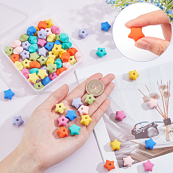 72шт 9 цвета акриловые бусины OACR-PH0001-64