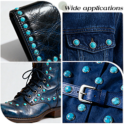 100 шт. латунь с синтетическими бирюзовыми заклепками&nbsp;KK-CL0001-01A