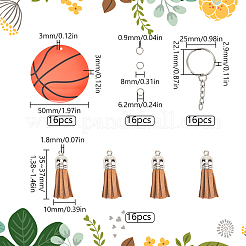 Наборы для самостоятельного изготовления брелока-подвески из акрила в виде спортивного мяча&nbsp;DIY-SP0001-44B
