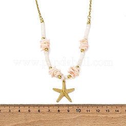 Ожерелья с подвесками из нержавеющей стали 304 в виде морской звезды&nbsp;NJEW-L465-02G