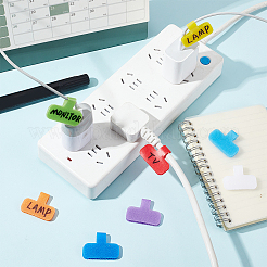 80 шт. 8-х цветные самоклеящиеся бирки для проводов из нейлона и полиэстера AJEW-GL0001-46