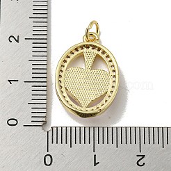 Pendentifs avec zircon cubiques à micro-pavés en laiton&nbsp;KK-H457-01G-03