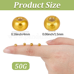 ガラスシードビーズ50g  メタリックカラースタイル  ラウンド  ゴールド  6/0  4mm  穴：1.5mm&nbsp;SEED-PA0001-36C-02